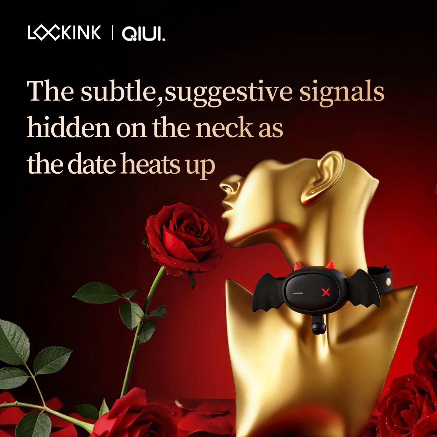 LOCKINK Little Devil Collar APP Remote Control Restraint BDSM Neck Electric Shock Collars Adult Game Women Men Couples Sex Toys