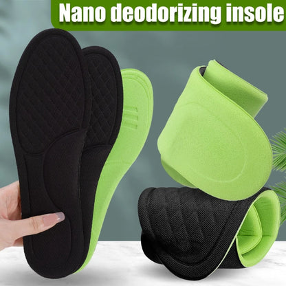 Nano Deodorant Shoe Inserts Breathable Odor Elimination Sports Insoles Sweat Absorbent Anti-smell Shoe Pads for Running Sneakers