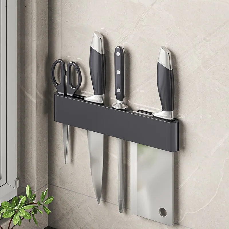 Modern Minimalism Wall-Mounted Kitchen Multi-Functional Shelf Simple Knife Holder Storage Organizer for Kitchen Knives