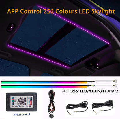 FOR YOUR CAR 6/18 in 1 Acrylic Car Ambient Light RGB 213 Color Symphony Acrylic APP Streamer Atmosphere Lamp Kit Sunroof light