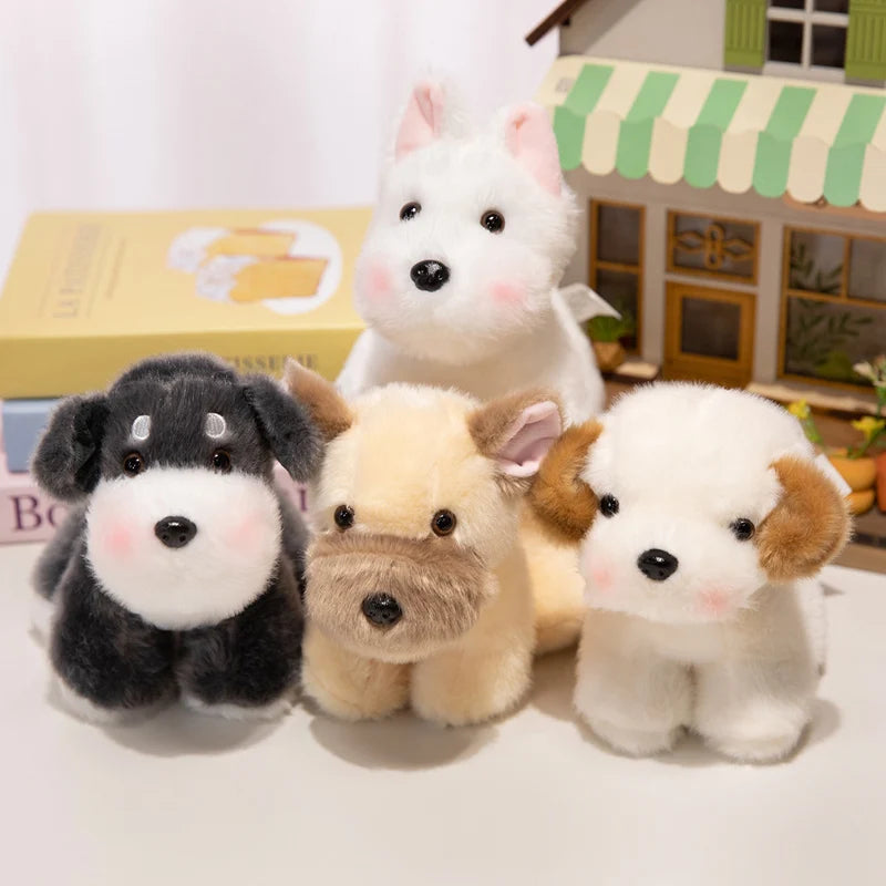 Dog Series Plush Toy Doberman Pinscher Schnauzer Bulldog Labrador Stuffed Doll Desktop Decorative Toys Adorably Birthday Gifts