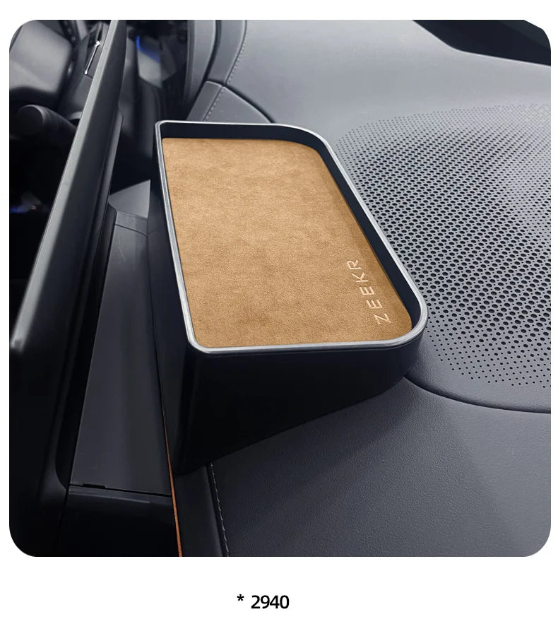 For Zeekr 001 2024 Storage Box Behind The Central Control Screen Navigation Screen Storage Alcantara suede Car Accessories