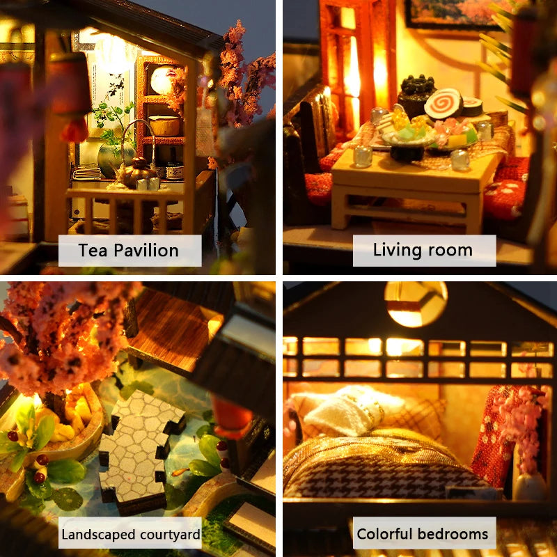 Wooden Mini Doll House 3D Puzzle Mini DIY Kit Production and Assembly of Room Toys Home Bedroom Decoration With Furniture Gifts