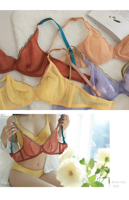 Women Summer Lingerie Set Push Up Bra Comfort Lift Seamless Push Up Bra for Women Full Cup No Underwire Ultra Thin Bra S-2XL Hot