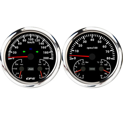 ELING 110mm Car 3in1 Multifunctional GPS Speedometer 120K 200K with Tachometer with Oil Pressure Water Temp Fuel Level Voltmeter
