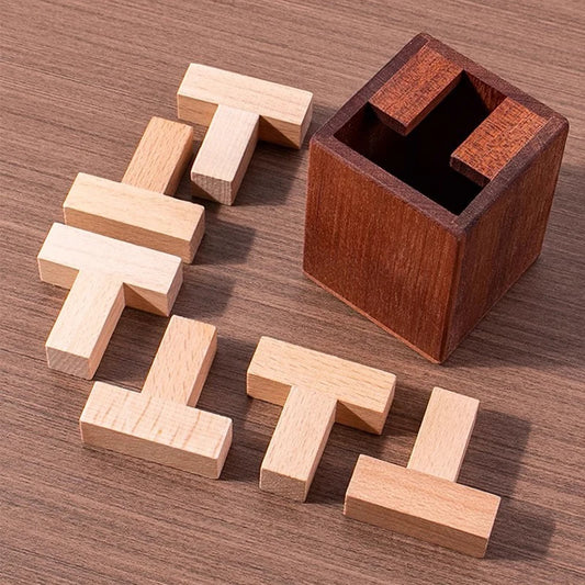 High Difficulty Six T Puzzle In A Box Brain Teaser IQ Test Toys Educational Mind Games Creative Gifts Rompecabezas Adultos