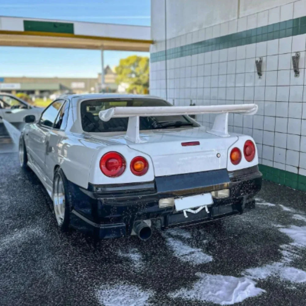 For Nissan R34 Skyline GTR GTT Rear High Leg Trunk Boot OE Spoiler Wing FRP Unpaint