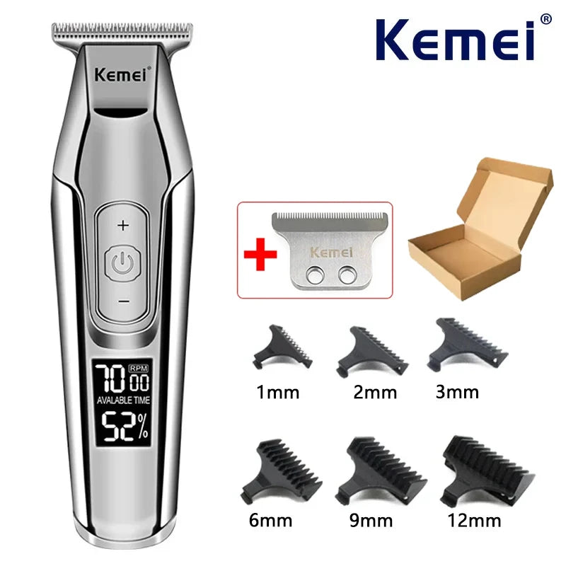Kemei Hair Clipper KM-5027 Or Blade Trimmer for Men Adjustable Speed LED Digital Hair Clipper Carving Clippers Electric Razor