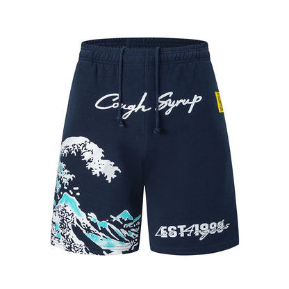 2026 New That's A Awful Lot of Cough Syrup Men's Casual Shorts Snow Mountain Print Shorts Loose Casual Beach Shorts
