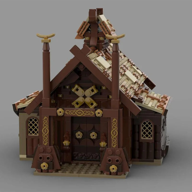MOC Magic Ring Movie Medieval Building Blacksmith Shop Model DIY Assembly Building Blocks Toy Children's Gift