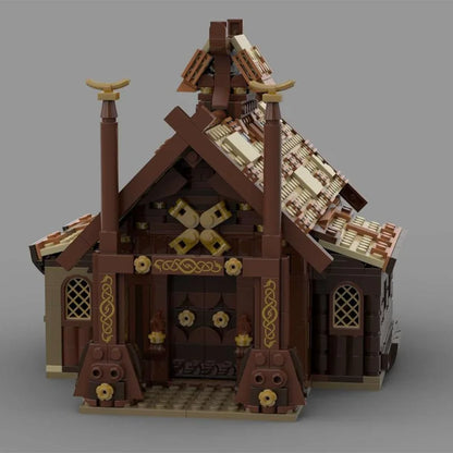 MOC Magic Ring Movie Medieval Building Blacksmith Shop Model DIY Assembly Building Blocks Toy Children's Gift