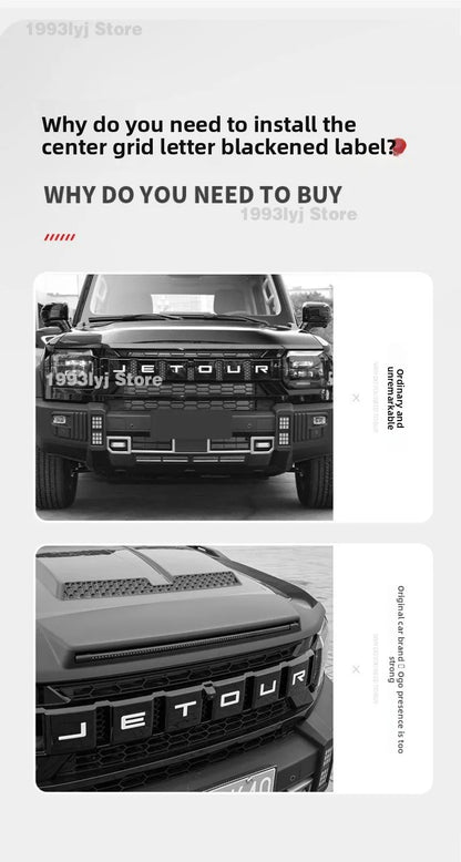 For Chery Jetour Traveller T2 Styling Plastic Rear Emblem Front Grille Badge High-end Decals Auto Exterior Decoration