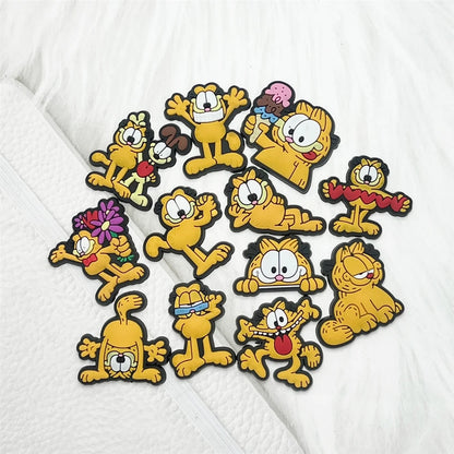12-100pcs Potdemiel Cat Shoes Charms DIY Shoe Decoration Accessories Bubble Slides Clog Sandals Shoe Buckle Kids Party Gift