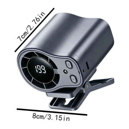 Universal Cooling Car Fan USB Rechargeable Clip on Portable Desk Fans with LED Display 360 Rotation Quiet for Car Camping
