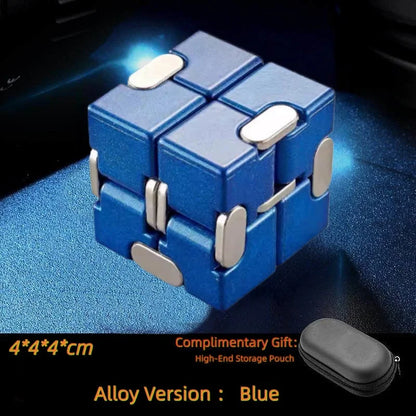 Alloy & Plastic Infinity Cube Fidget Toy Sensory Stress Relief Anti-Anxiety Fidget Toy Collapsible Infinite Flip Calming Gadget