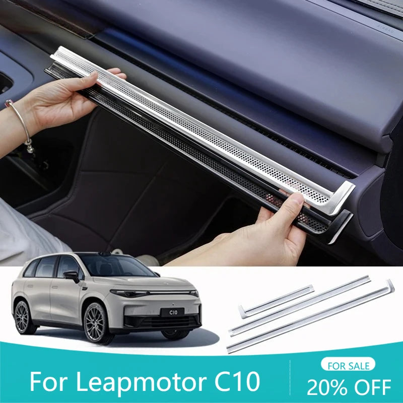 For Leapmotor C10 Car Front Center Console Grille Dust Cover Air Conditioning Vent Protective Durable Car Interior Accessories