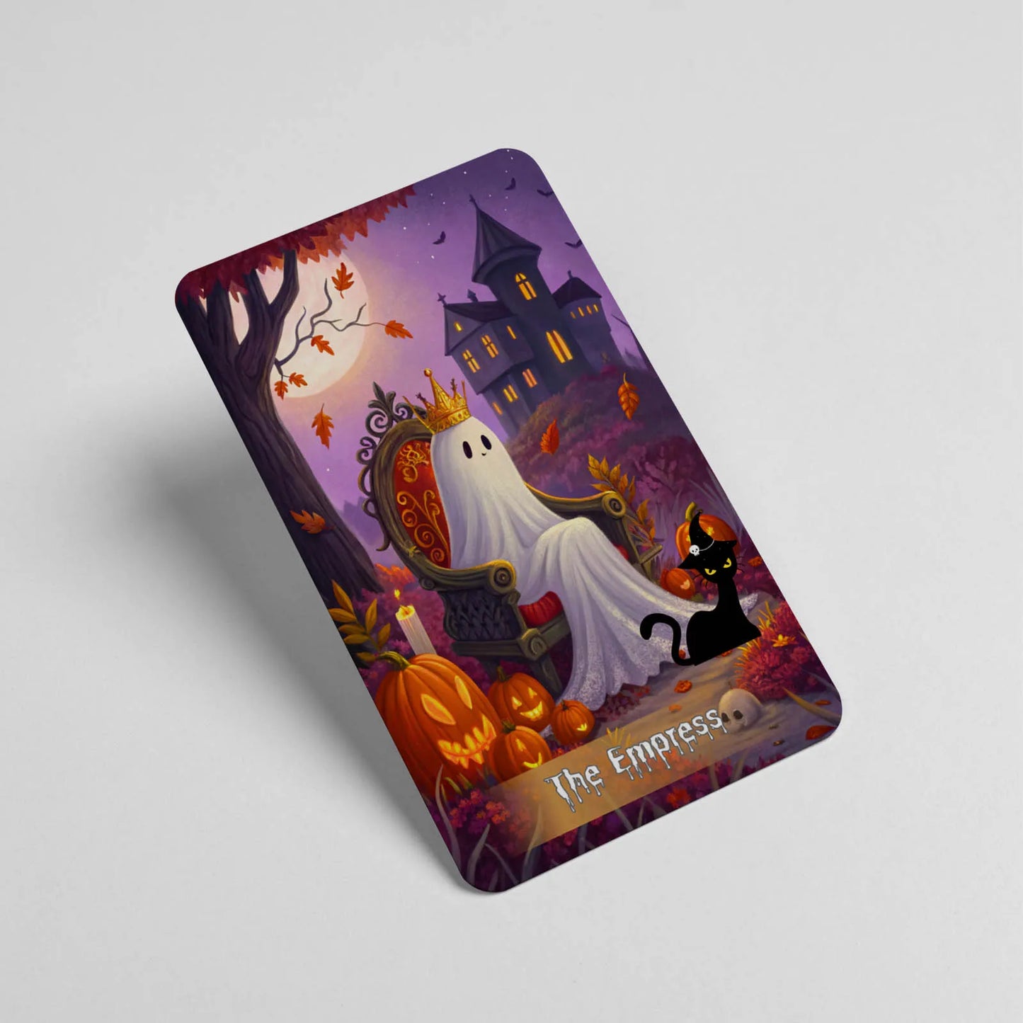 78 Card Spooky Cute Tarot Deck, 13x8 Cm Size for Beginners, Includes Paper Guide for Divination Game