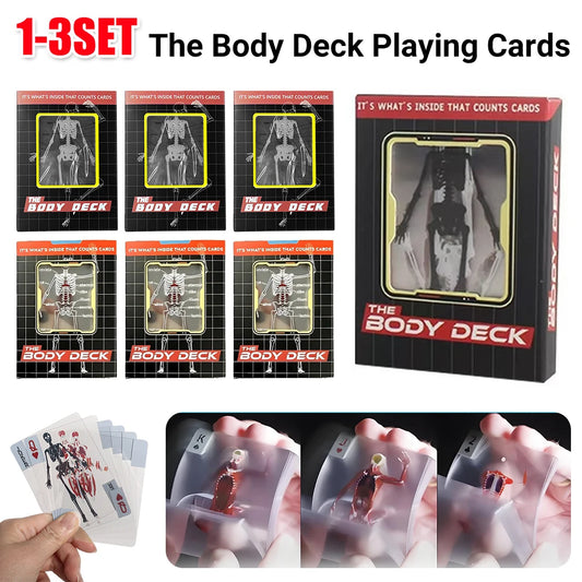 The Body Deck Skeleton Playing Cards Multifunctional Transparent Anatomy Poker Cards Skeletons X-Ray Designs Educational Gift
