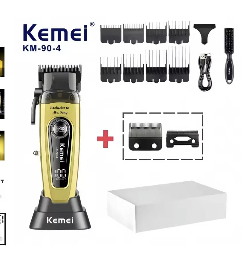 Professional Hair Clipper KM-90-5,KM-90-4 Electric Hair Trimmer Set For Men Rechargeable Cordless Haircut Machine for Barber