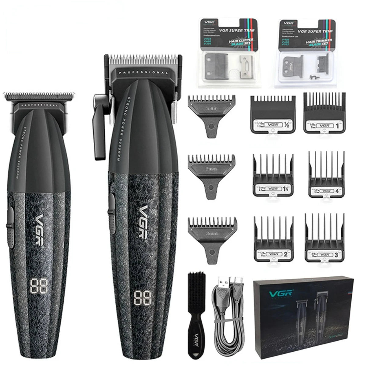 VGR Hair Trimmer Professional Clippers Cordless Hair Clipper Electric Clippers 9000 RPM Adjustable Hair Trimmer for Men V-640 s3
