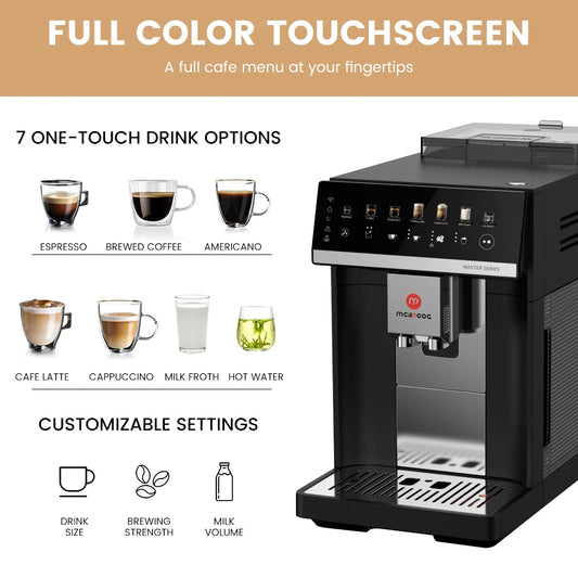 Mcilpoog M3 Automatic Espresso Machine ，Built-In Milk Frother & Tank, 7 Coffee Varieties, Shipping from Australian
