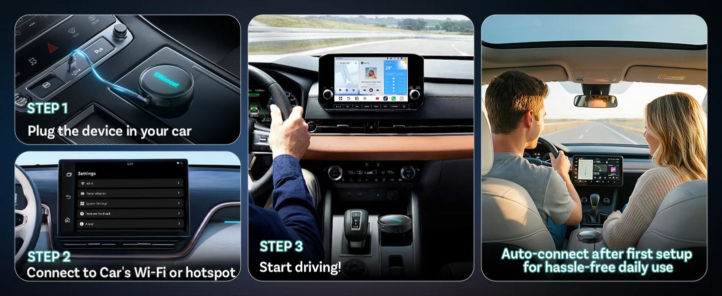 OTTOCAST P3 Pro Android Car Box Smart Car System for Car with AI Voice Assistant Cloud SIM 4G Dual Screen Fast Wireless Connecti