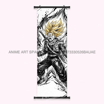 Dragon Ball Anime Wall Artwork Canvas Mural Scrolls Pictures Anime Character Son Goku Hanging Painting Poster Home Decoration