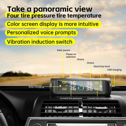 Car Tire Pressure Monitoring System Car Tyre Pressure Monitor Tyre Pressure Alarm 4 External Sensors