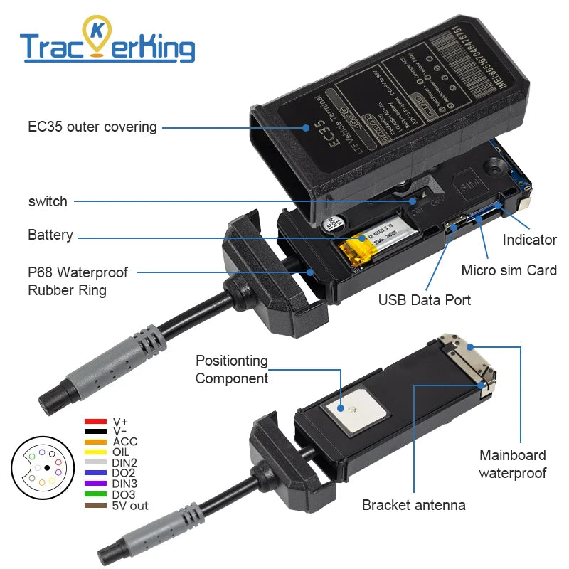 TrackerKing EC35 4G GPS Tracker IP67 Waterproof Mini Car Tracker for Car SUV Truck Bus ST901 EC35 rastreador gps tracking Device