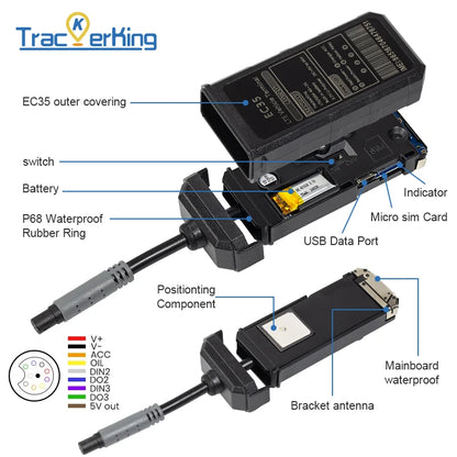 TrackerKing EC35 4G GPS Tracker IP67 Waterproof Mini Car Tracker for Car SUV Truck Bus ST901 EC35 rastreador gps tracking Device