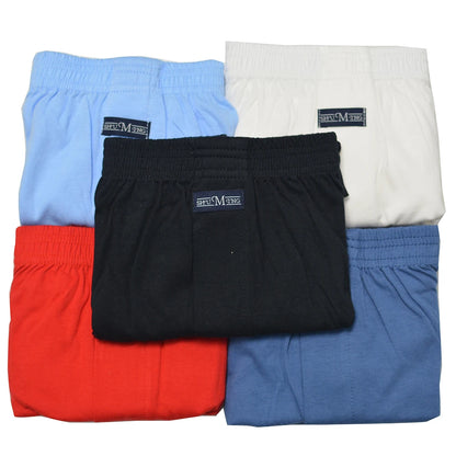 5PCS/Pack 100% Cotton Men Solid Pajama Pants Casual Elastic Waist Sleeping Shorts 3D Crotch Bottoms Breathable Pijama Hombre