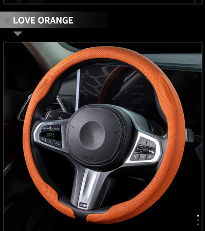 2026 New Ultra-Thin Car Steering Wheel Cover All-Season Universal  Anti-Slip Sweat-Absorbent Suede Nappa Automotive Interior
