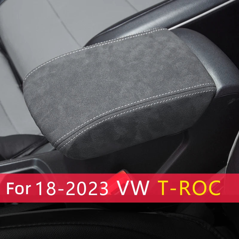 For VW T-roc Troc 2019 2020 2021 2022 2023 2024 Volkswagen Accessories Center Console Armrest Box Leather Protective Cover Pad