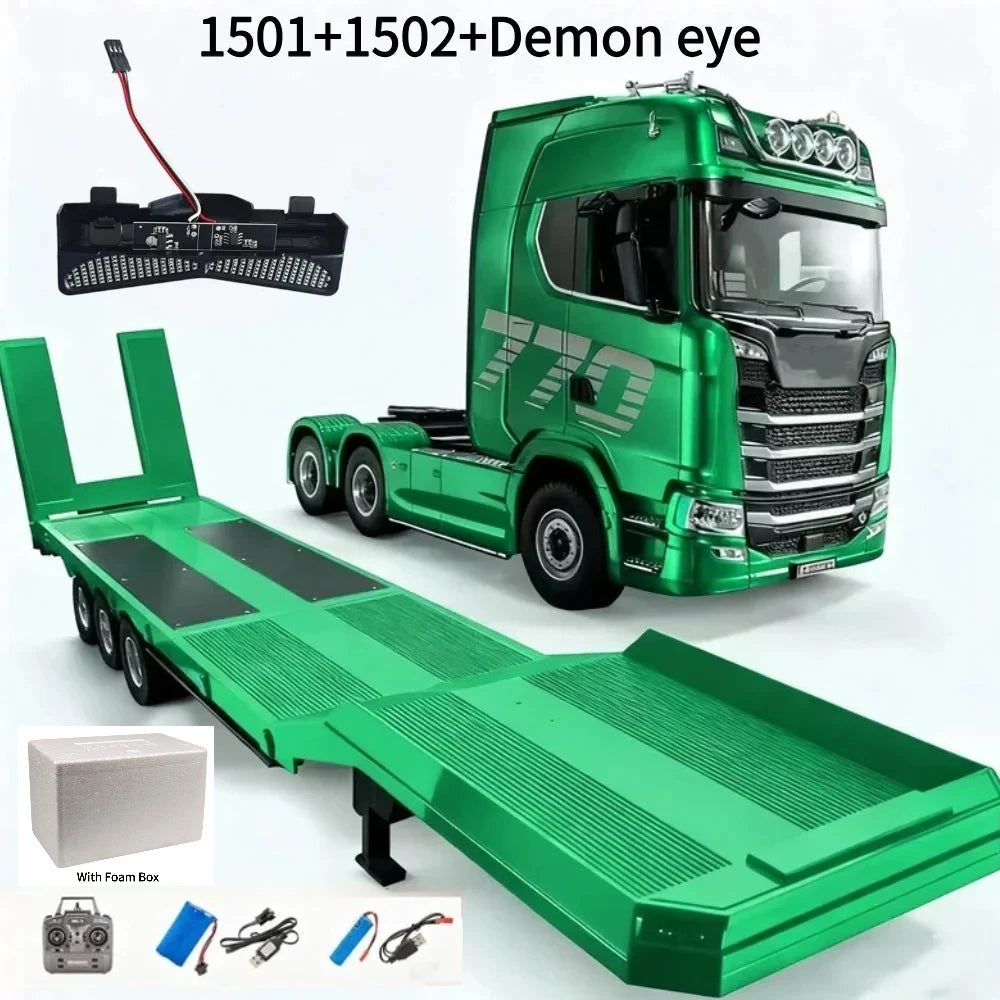 HUINA 1501 770S 1502 1/18 RC Tractor 2.4G 19CH RC Engineering Trailer Truck with Lights and Sound System RC Car Model Toy Gift