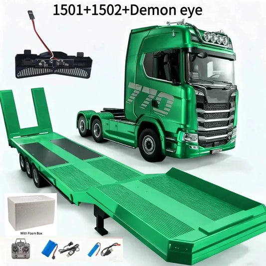 HUINA 1501 770S 1502 1/18 RC Tractor 2.4G 19CH RC Engineering Trailer Truck with Lights and Sound System RC Car Model Toy Gift