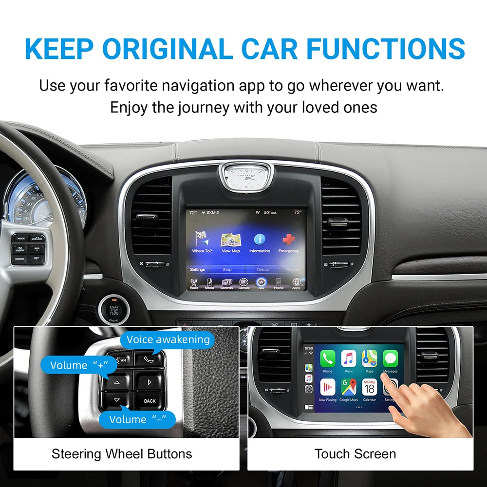 Wireless CarPlay Android Auto Retrofit Kit Decoder Box For Chrysler 300 Series 2011 2012 2013 2014 2015 2016