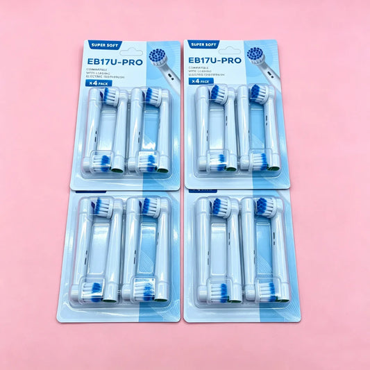 EB17U-PRO Wholesale 4/8/16pcs Set/lot Electric Toothbrush Head For Oral B PRO 6000 500 Sensitive Replacement Brush Heads D18
