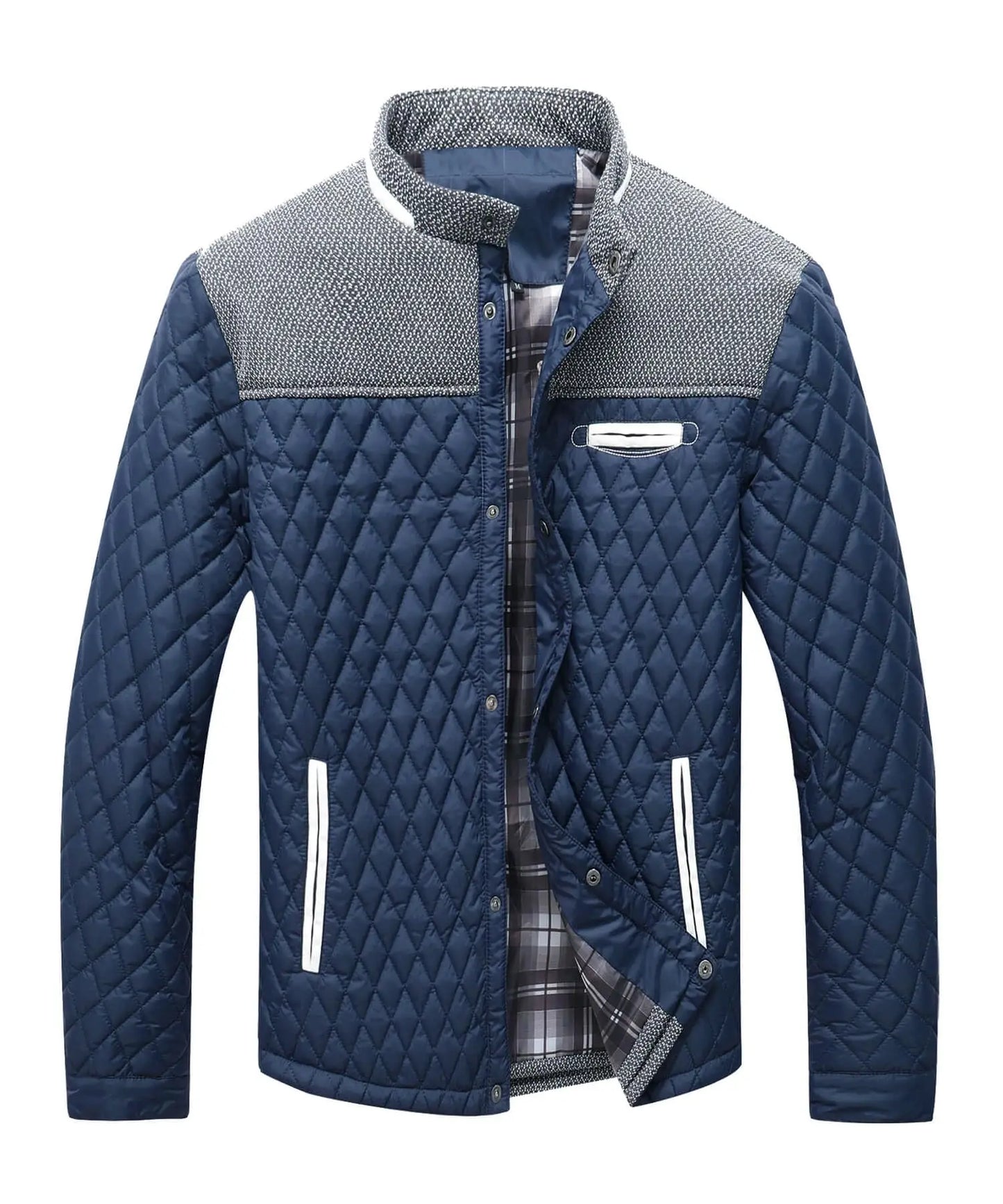 Men's Jackets Casual Coat Diamond Quilted Puffer Down Lightweight Casual Button Down High Quality Overshirt Us Size