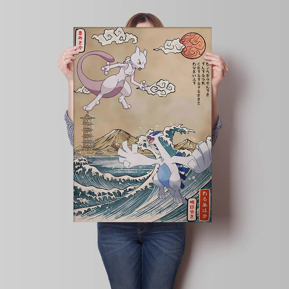 Classic Canvas Hd Prints Poster Pokemon Charizard Blastoise Cartoon Character High Quality Home Living Room Mural Decorative
