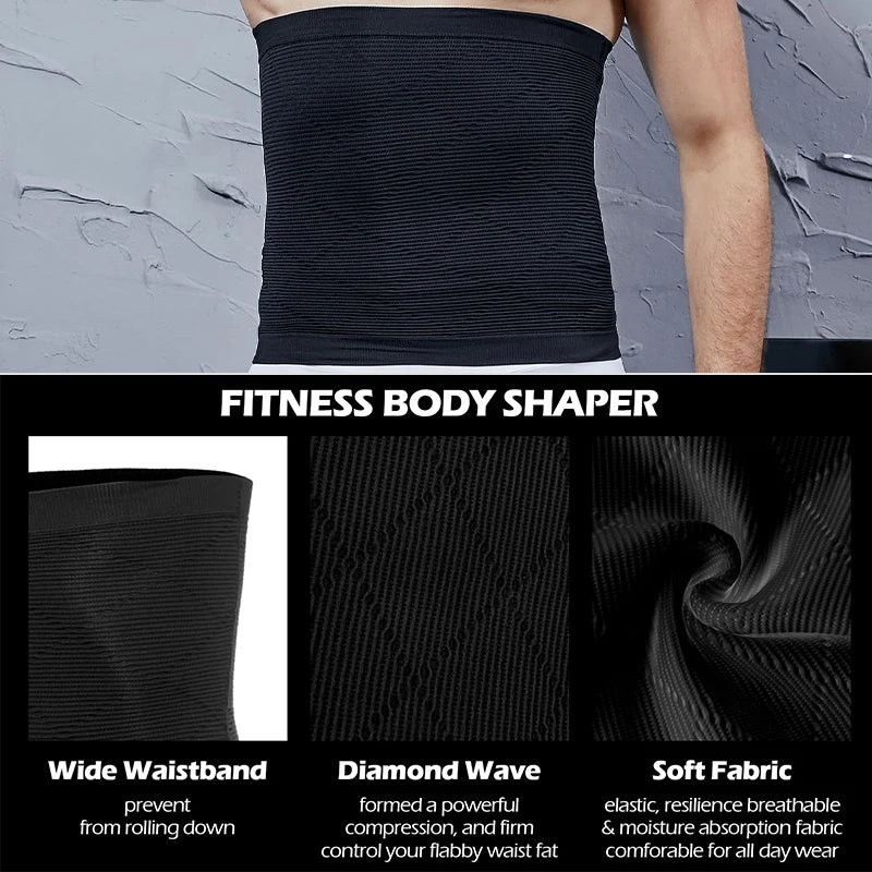 Men's Waist Control Belt Shaping Band Firm Tummy Control Shapewear Compression Waist Cincher Belly Fat Slimming Body Shaper
