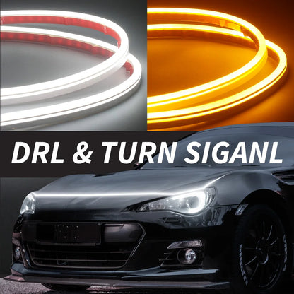 XINFOK LED Auto Car Hood Lights Strip Universal Lamps Ambient Lights For Car Turn Signal Indicator Daytime Running Light DRL 12V