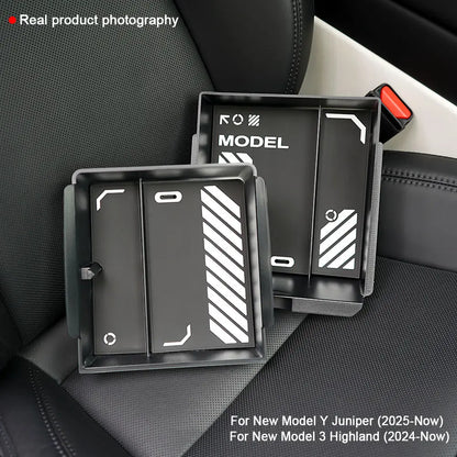 Interior Storage Organizer Fits Tesla Model Y Juniper 2026 Model YL Translucent ABS Console Box 2/4/6PCS Custom-fit Silicone Mat