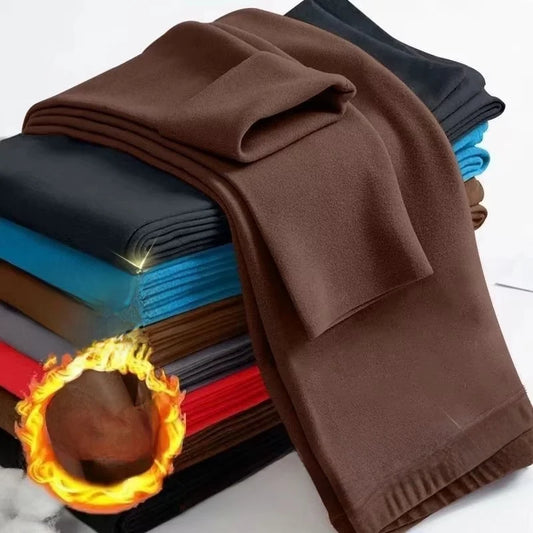 Double-Sided Cotton Thermal Pants Men's Warmth Trousers Seamless Base Layer Winter Fashionable Long Pants Youth Casual