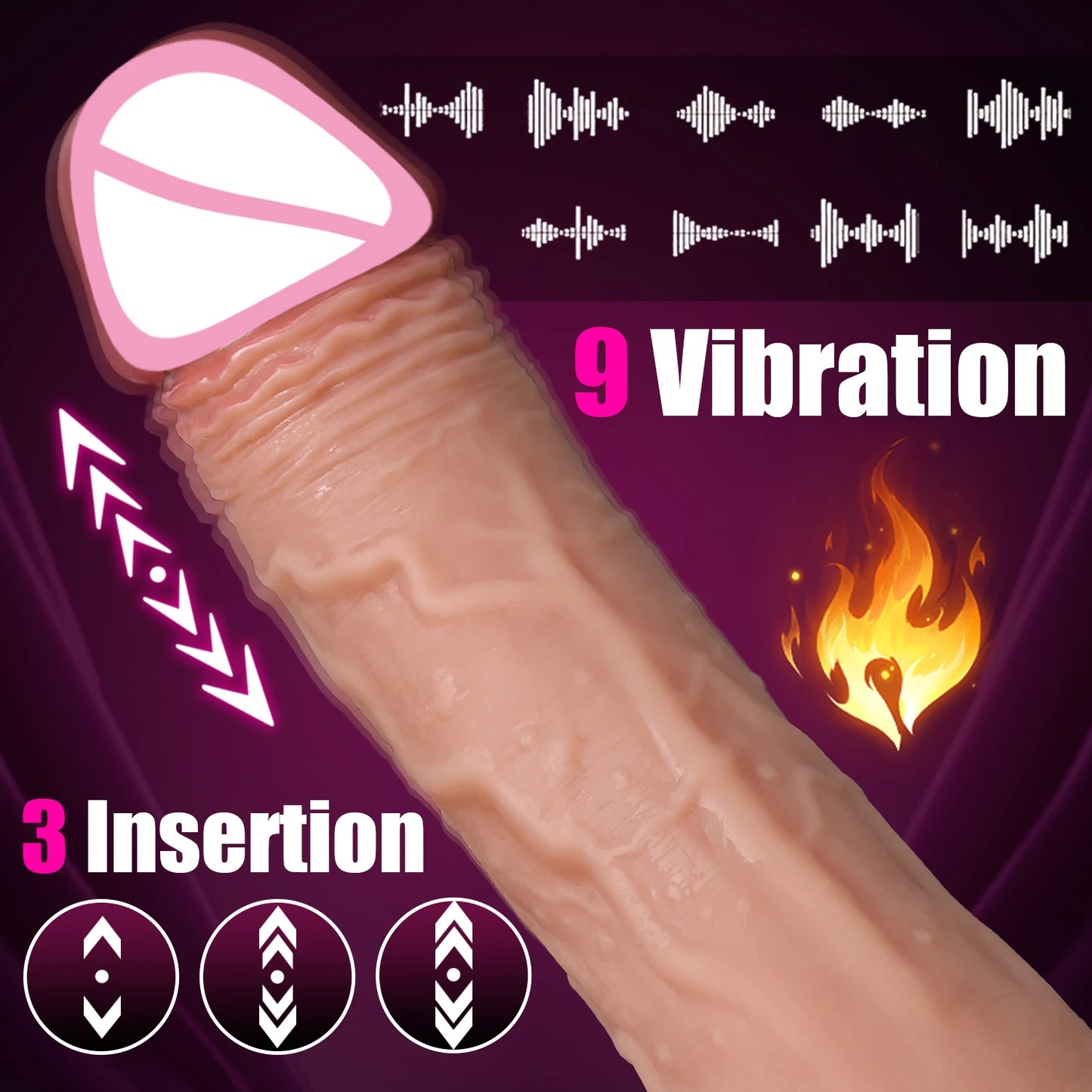 Realistic Telescopic Vibrator for Women Masturbation Anal Climax Toys Penetration Anal Thrusting Penis Dildo Sexy Adult Sex Toys