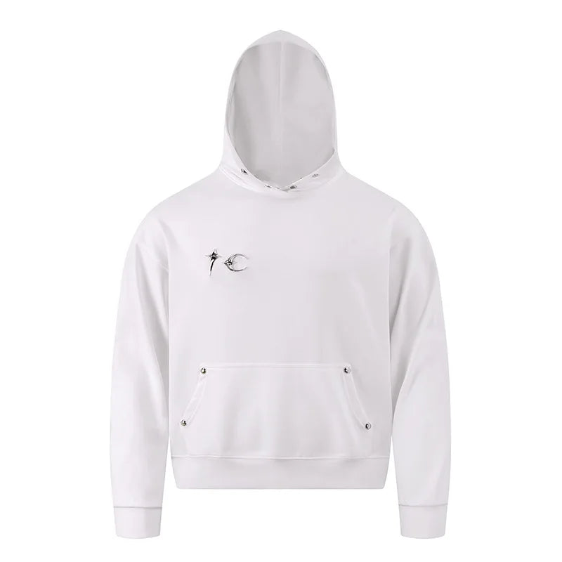 Thug Club Hoodie Star and Moon Metallic Design Hooded Sweatshirt Unisex Hooded Sweatshirt Trendy