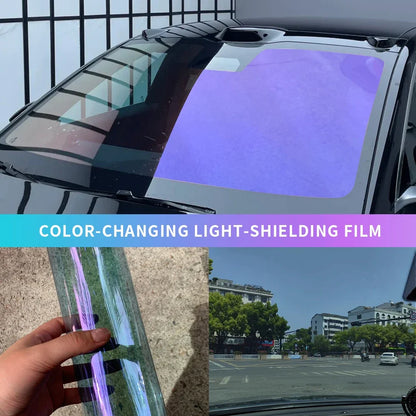 50cm X150/300/600cm Car Side Windshield VLT Purple Glass Tinting Vinyl Solar Chameleon Tint Film Nano Ceramic Proof Accessories