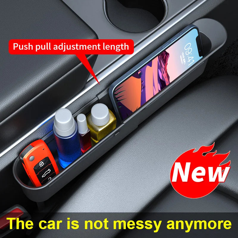 2PC Adjustment Car Seat Gap Storage Box Universal Auto Slot Organizer For Driver Pessenger Phone Key Pocket Interior Accessorie