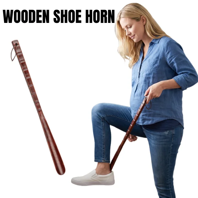 Long Handle Wooden Shoe Horn 55/70 CM Durable Flexible Shoe Lifter for Seniors Elderly People Shoe Spoon Home Tools Helper