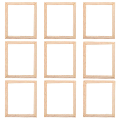 9Pcs Miniature Wooden Picture Frames 1:12 Scale Vintage Style Small Picture Frames DIY Craft Accessories Dollhouse Furniture