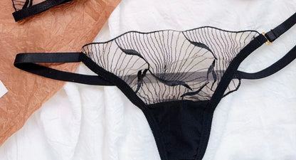Conjunto Lingerie Mulher Fecho Frontal Renda Francesa Taça Triangular Sem Aro Alças Finas Espalda Melhorada Levemente